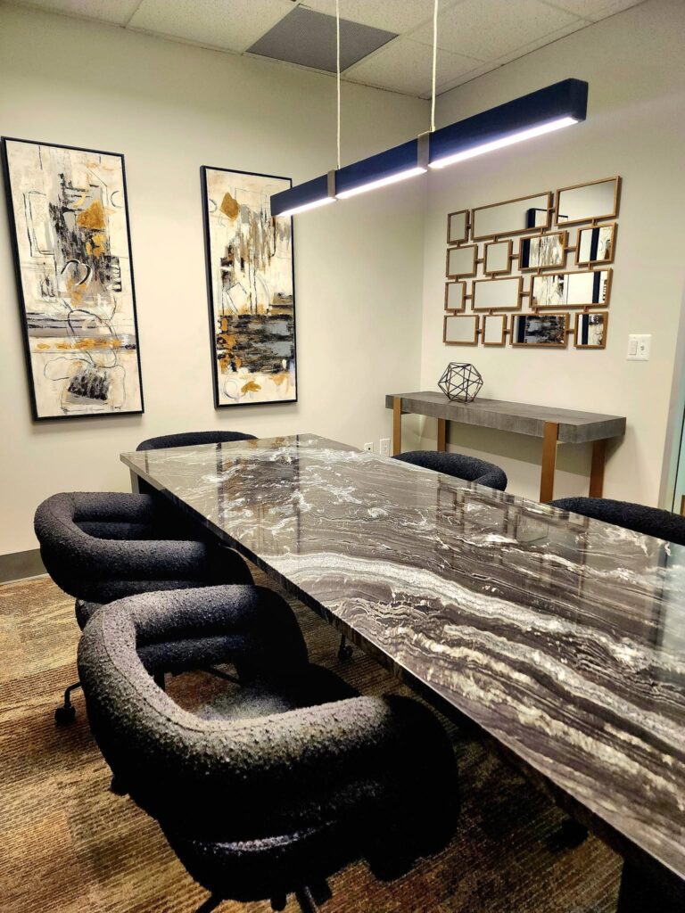 Conference room with custom interior design by Valia Design Build Bloomfield Hills Michigan