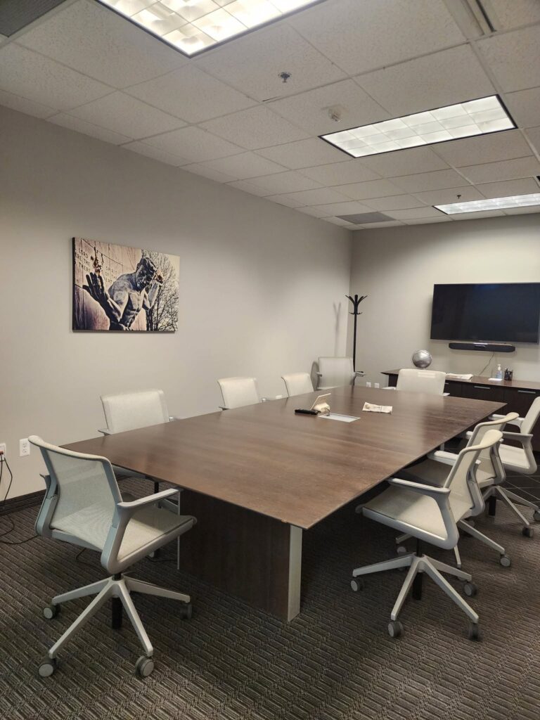 Professional conference room designed by Valia Design Build Michigan
